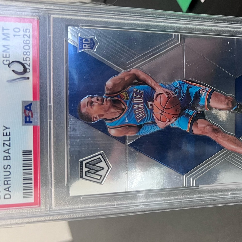 PSA 10 DARIUS BAZLEY 2019 Mosaic #227 Chrome Rookie RC Card SP Thunder